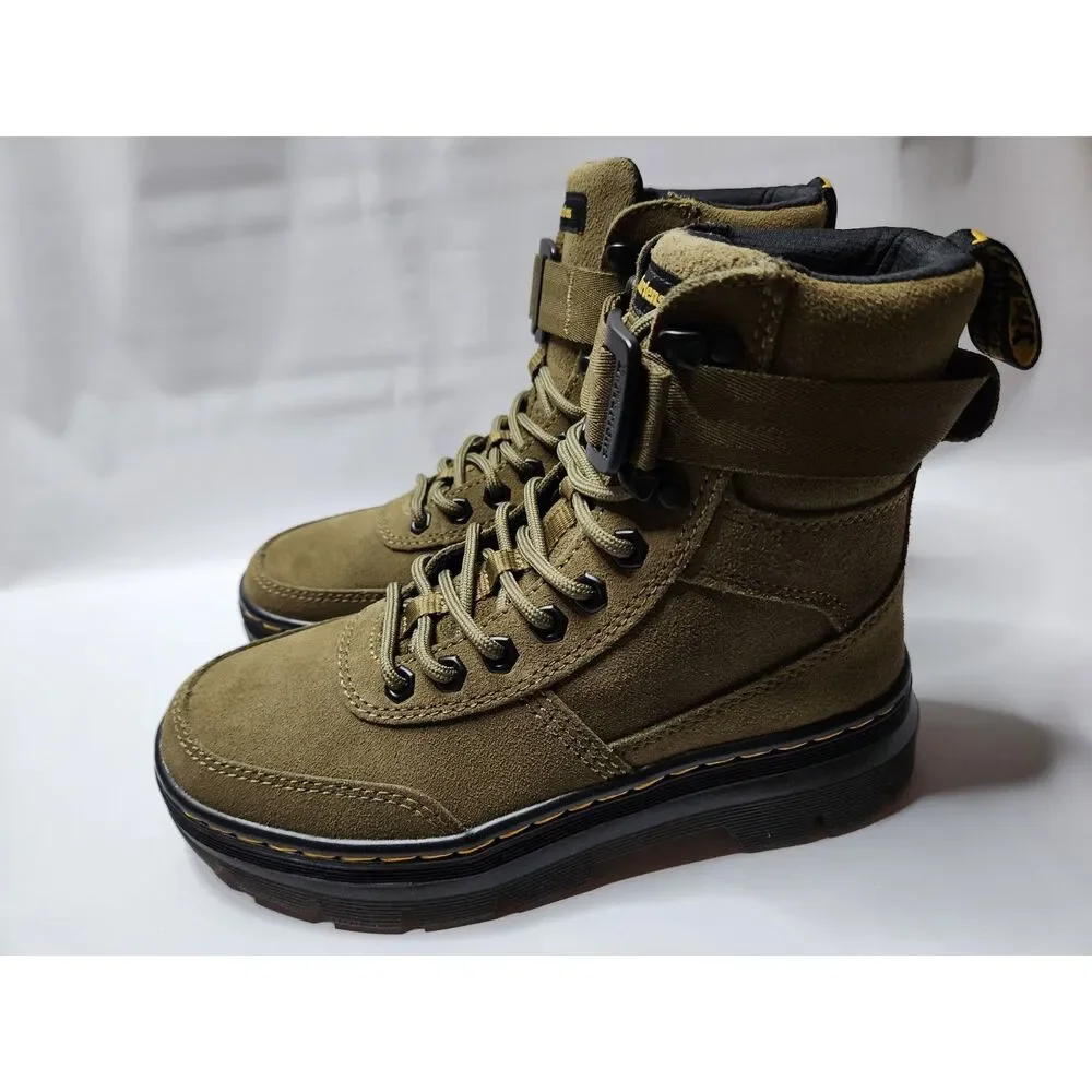 Dr. Martens Combs Tech Suede Boots Women’s 6 DMS Olive